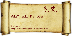 Váradi Karola névjegykártya
